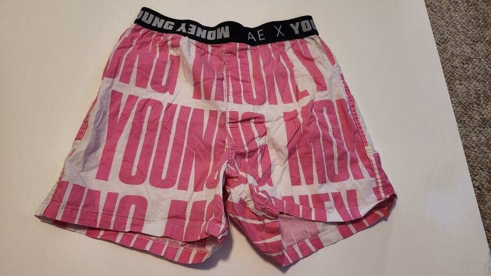 American Eagle x Young Money Boxer Shorts Pink Mens Size XS 26-28 Y2K #455